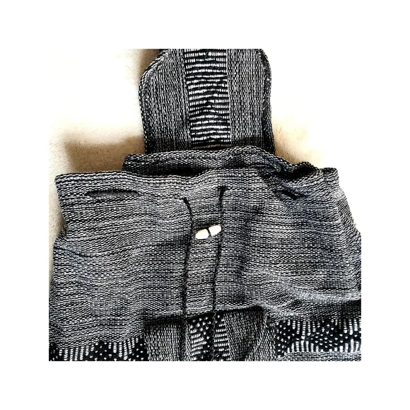 Handmade Backpack black and white - Picture 5 of 6